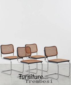 Kursi Cesca Berlengan Desain Minimalis Kombinasi Rotan Alami FT-100.2