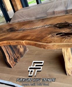 Meja Kayu Solid Trembesi Jumbo Desain Cantik Minimalis FT-131.2