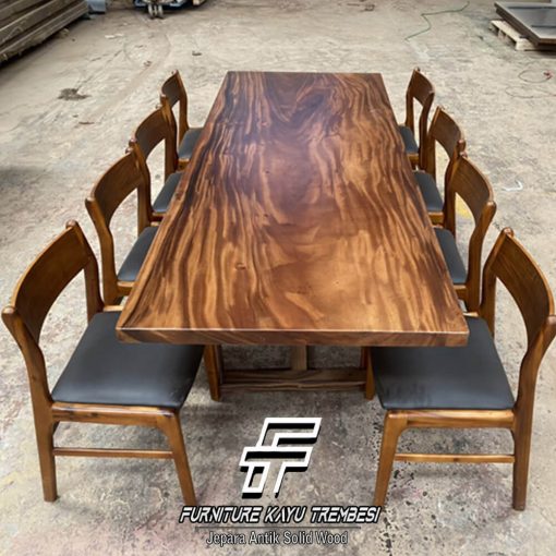 Meja Kayu Trembesi Model Meja Makan Minimalis Promo Ramdhan FT-147