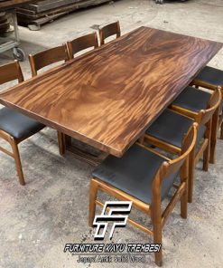 Meja Kayu Trembesi Model Meja Makan Minimalis Promo Ramdhan FT-147.2