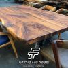 Meja Kayu Trembesi Solid Desain Meja Makan Kursi 6 FT-116
