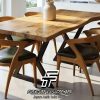 Meja Makan Kayu Solid Live Edge Desain Cantik FT-117