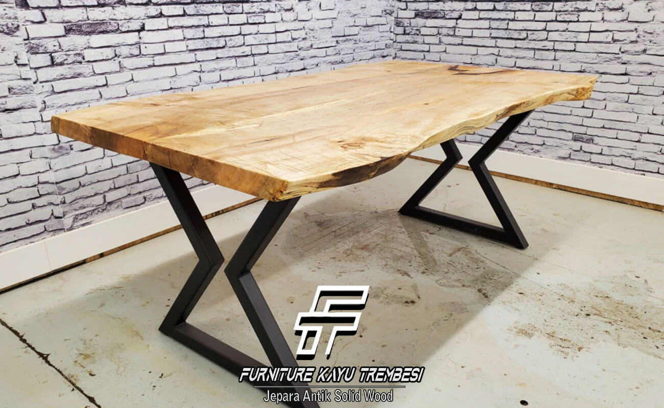 Model Meja Jati Solid Jepara Live Edge Style FT-113.1 Model Meja Jati Solid Jepara Live Edge Style FT-113.1