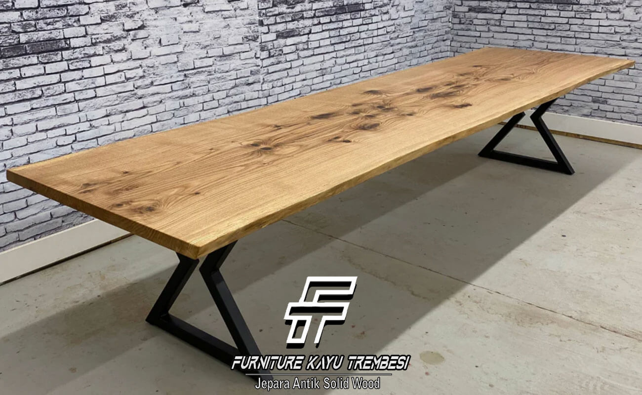 Model Meja Jati Solid Jepara Live Edge Style FT-113.2 Model Meja Jati Solid Jepara Live Edge Style FT-113.2