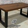 Solid Table Wood Natural Walnut Industrial Design FT-114