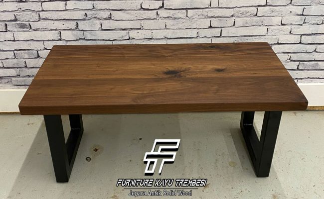 Solid Table Wood Natural Walnut Industrial Design FT-114.2