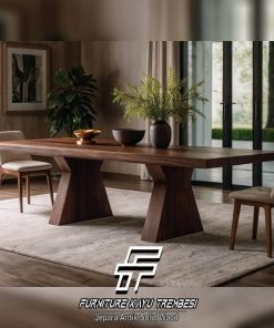 Harga Meja Makan Kayu Solid Minimalis Furniture Kayu Trembesi FT-179