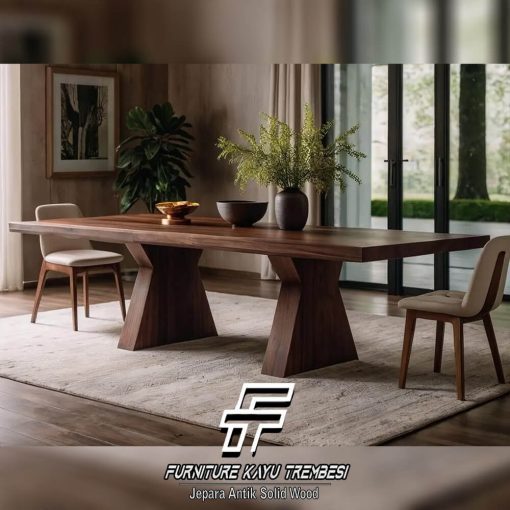Harga Meja Makan Kayu Solid Minimalis Furniture Kayu Trembesi FT-179 Harga Meja Makan Kayu Solid Minimalis Furniture Kayu Trembesi FT-179