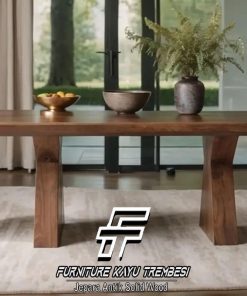 Harga Meja Makan Kayu Solid Minimalis Furniture Kayu Trembesi FT-179.1