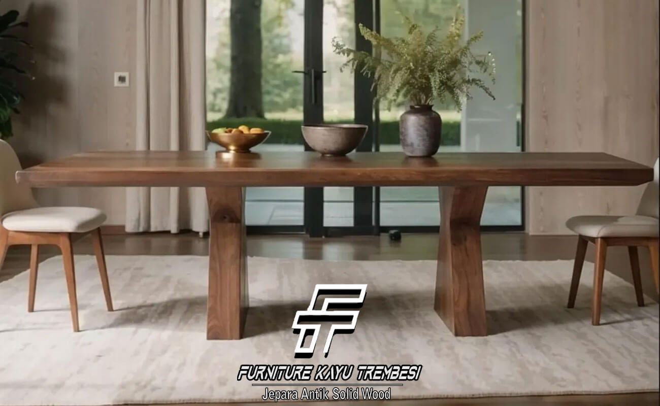 Harga Meja Makan Kayu Solid Minimalis Furniture Kayu Trembesi FT-179.1 Harga Meja Makan Kayu Solid Minimalis Furniture Kayu Trembesi FT-179.1