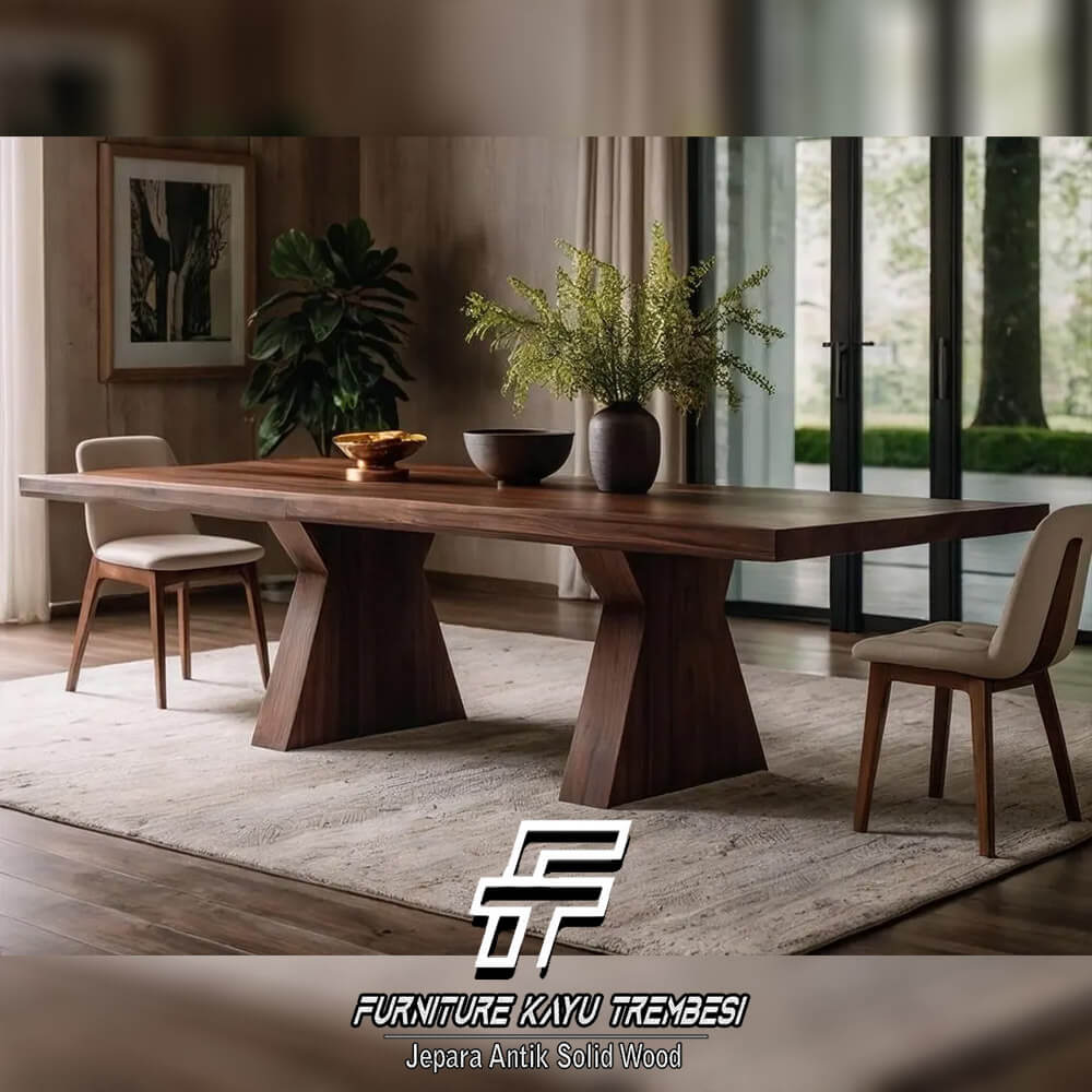 Harga Meja Makan Kayu Solid Minimalis Furniture Kayu Trembesi FT-179 Harga Meja Makan Kayu Solid Minimalis Furniture Kayu Trembesi FT-179