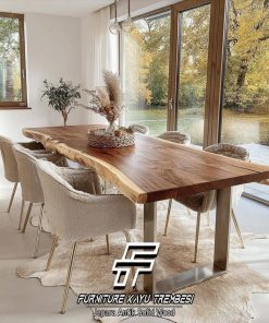 Meja Kayu Solid Jepara Desain Meja Makan Minimalis Modern FT-163