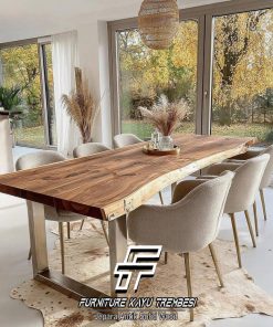 Meja Kayu Solid Jepara Desain Meja Makan Minimalis Modern FT-163.1