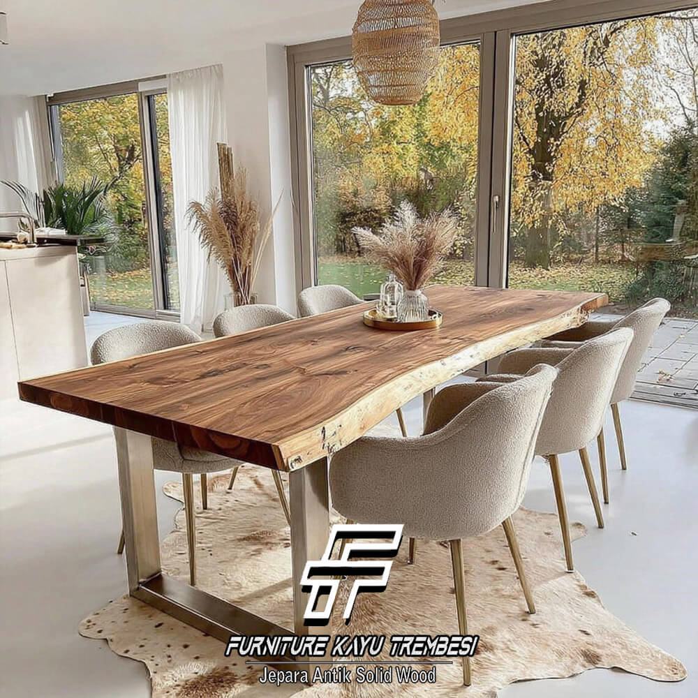 Meja Kayu Solid Jepara Desain Meja Makan Minimalis Modern FT-163.1