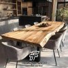 Meja Makan Kayu Solid Suar Industrial Design FT-160