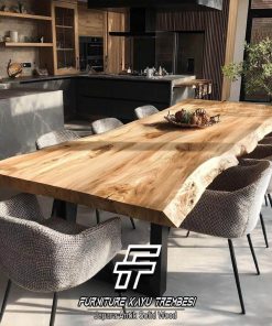 Meja Makan Kayu Solid Suar Industrial Design FT-160