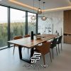 Meja Makan Kayu Trembesi Solid Modern Industrial Style FT-161