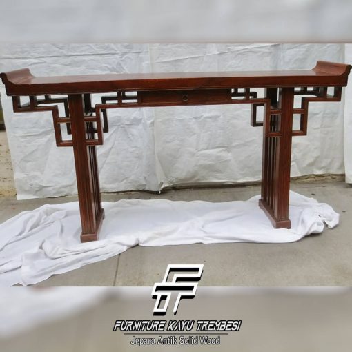 Meja Persembahan Kayu Jati Natural Walnut Minimalis Model FT-171