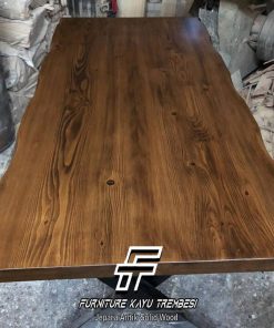 Meja Jati Solid Kayu Utuh Natural Walnut Color FT-185.1