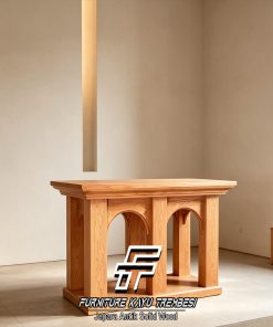 Meja Altar Jati Minimalis Gereja Natural Waterbase Color FT-206.1