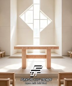 Meja Altar Minimalis Gereja Teak Solid Wood Premium FT-205.1