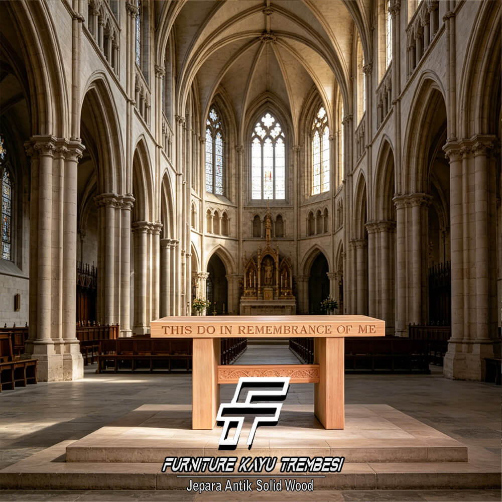 Meja Altar Minimalis Gereja Teak Solid Wood Premium FT-205 Meja Altar Minimalis Gereja Teak Solid Wood Premium FT-205