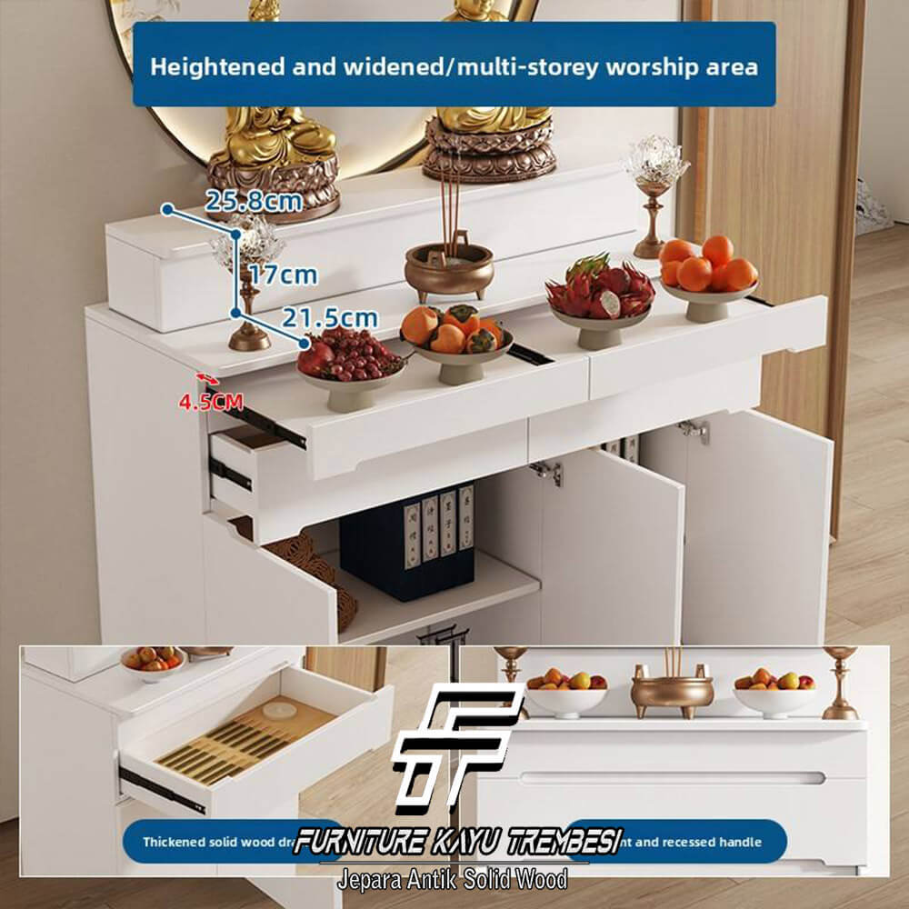 Meja Persembahan Doa Buddha Model Drawer Solid Duco Color FT-207.1 Meja Persembahan Doa Buddha Model Drawer Solid Duco Color FT-207.1