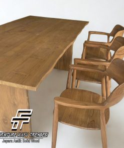 Tampak Samping Meja Makan Solid Wood