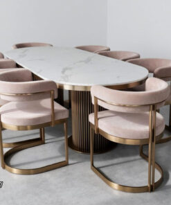 Set Meja Makan Marmer Modern